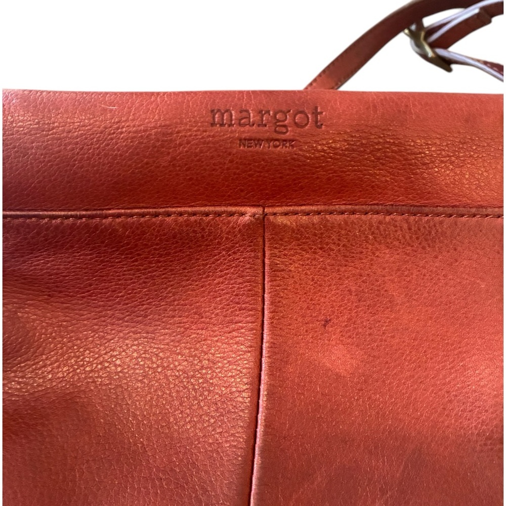 Margot New York "Adelle" Leather Zip-Flap Hobo Crossbody - Picture 4 of 8